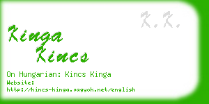 kinga kincs business card